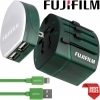 Fujifilm Dual USB Travel Adapter and Maplin Green Lightning Cable