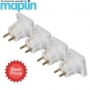 Maplin European Travel Adapter - White, Pack of 4 Maplin European Travel Adapter - White, Pack of 4