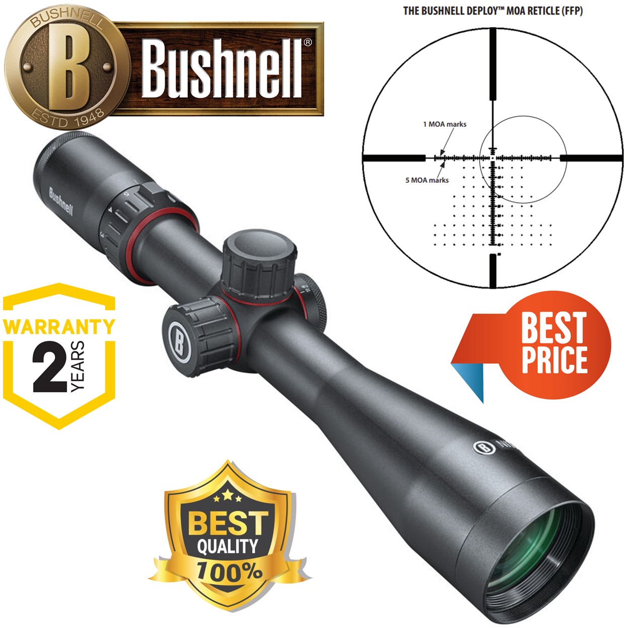 Bushnell Nitro 3-12x44 Riflescope Deploy MOA SFP