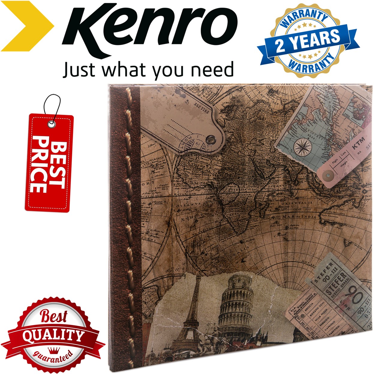 Kenro 2x4 Inches 10x15cm Old World Map Memo Album 200