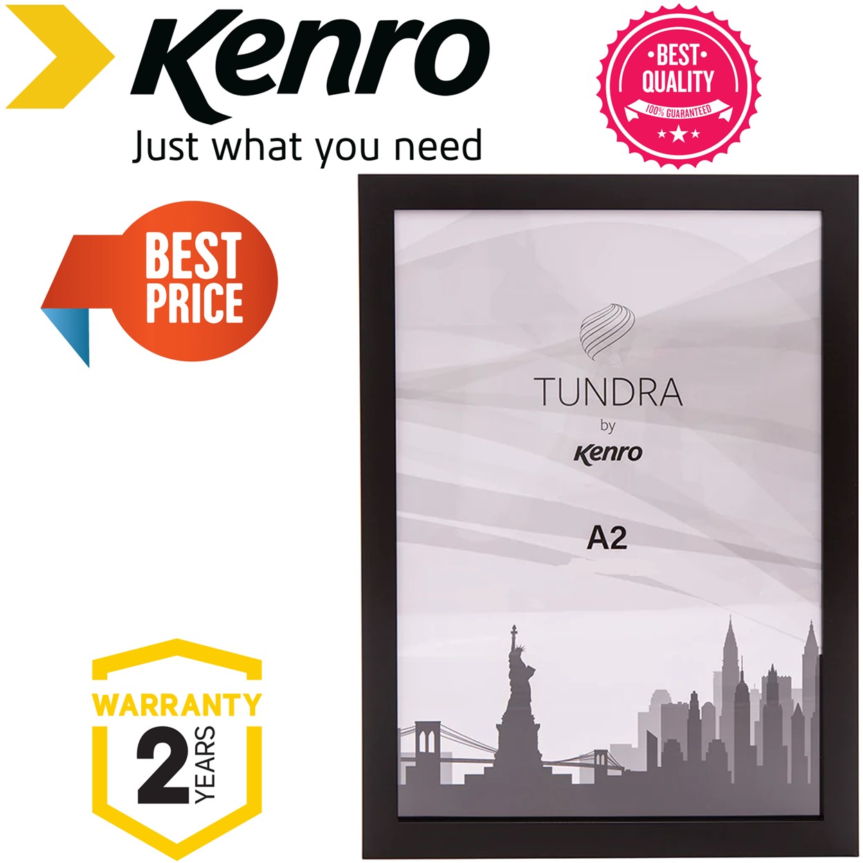 Kenro 84.1x59.4cm A1 Tundra Single Black Photo Frame
