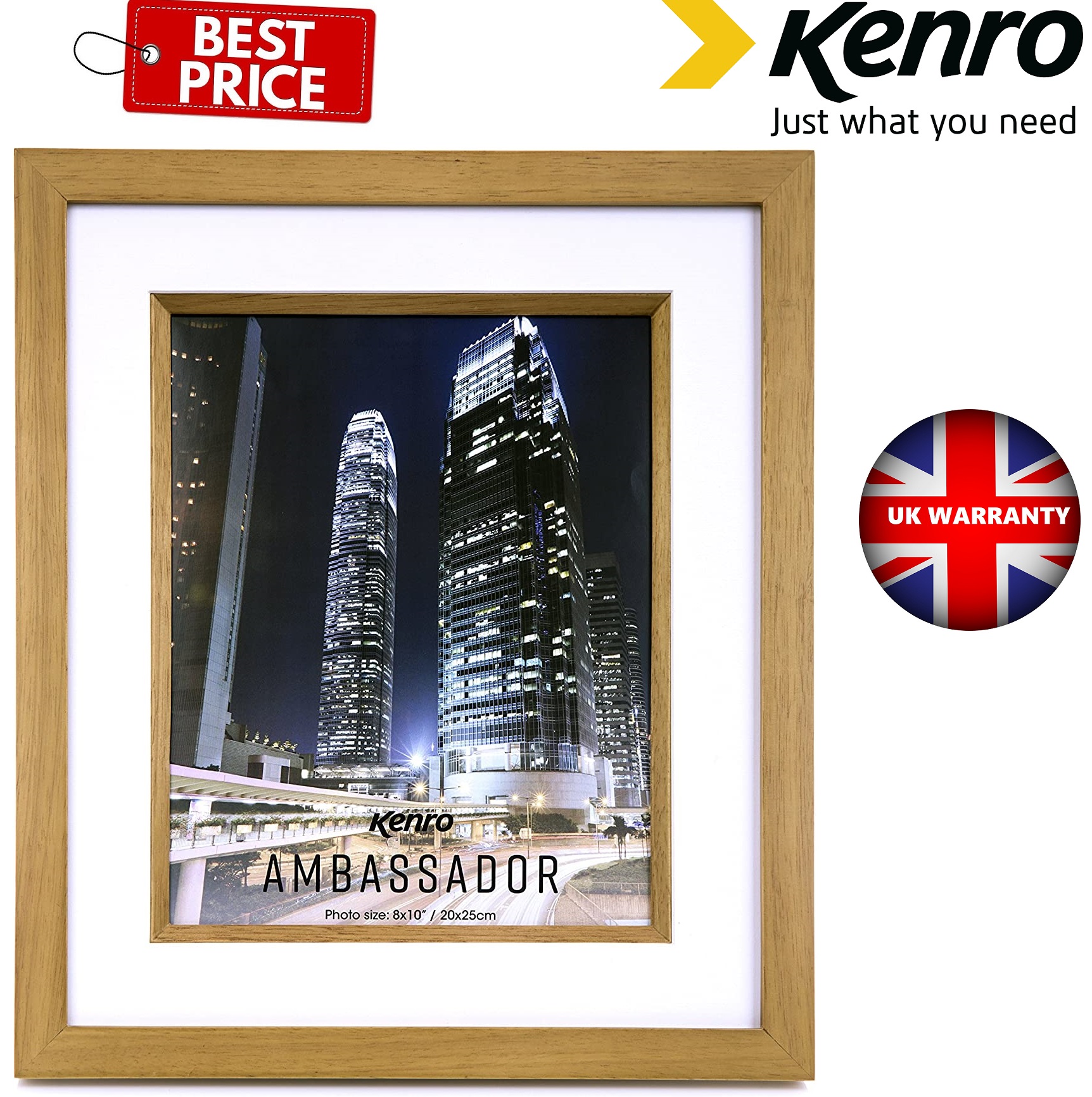 Kenro Ambassador Natural Wood Frame 12x18 Inches