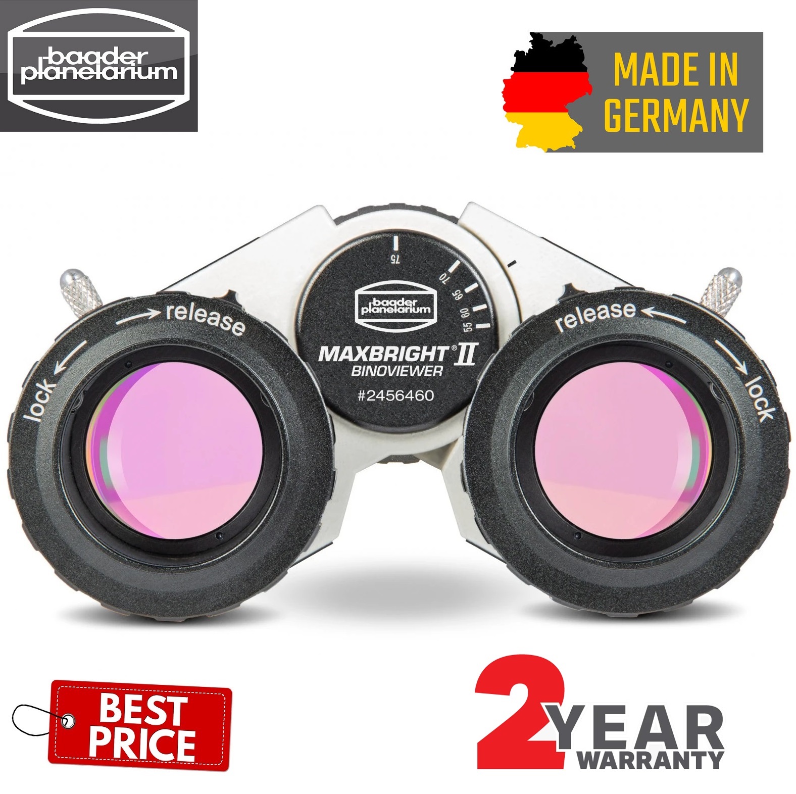 Baader Maxbright II Binocular Set With case & 1.25