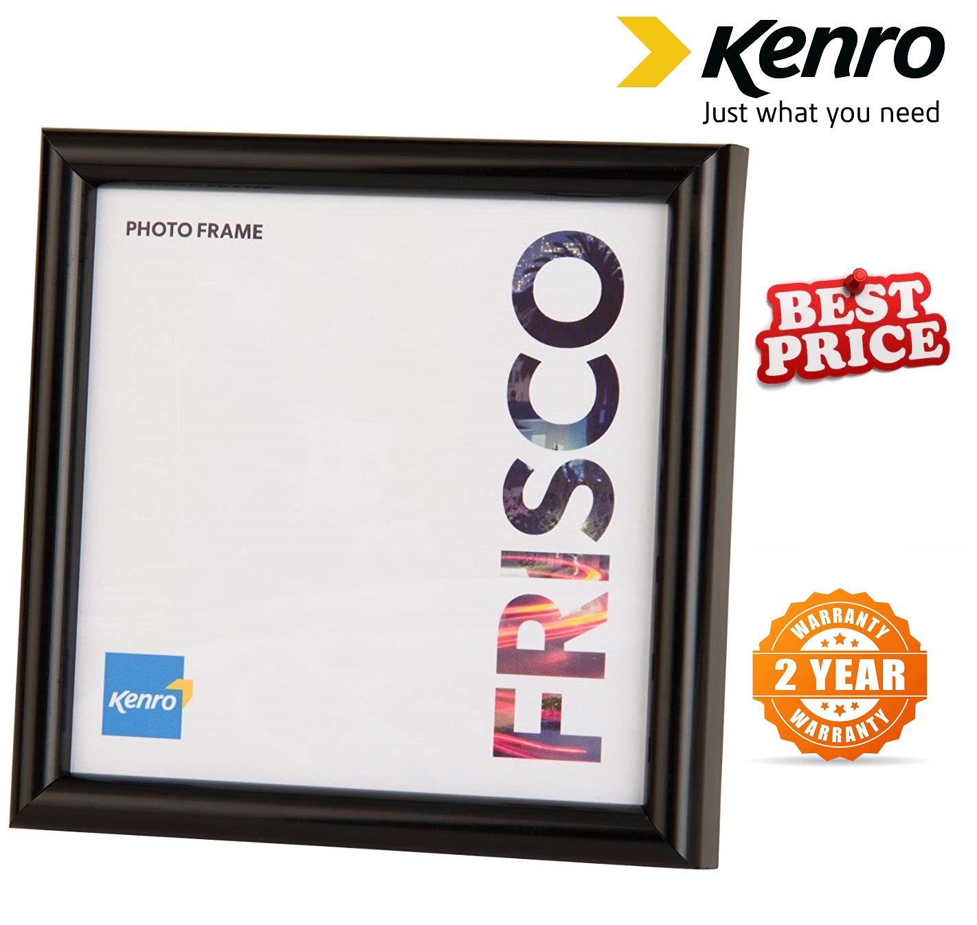 Kenro 5x5-Inch Frisco Photo Square Frame - Black